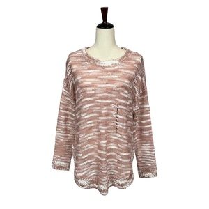 Fashion Avenue Semi-Sparkly Loose Knit Long Crewneck Sweater Tunic